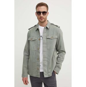 Rifľová bunda Pepe Jeans EATON COLOUR FIELD JACKET pánska, zelená farba, prechodná, PM403000