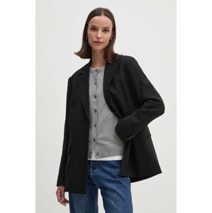 Sako Calvin Klein Jeans čierna farba, jednoradové, jednofarebné, J20J223926