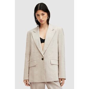 Sako AllSaints WHITNEY BLAZER béžová farba, jednoradové, jednofarebné, W016QA