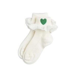 Detské ponožky Mini Rodini Hearts biela farba