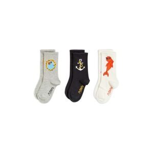 Detské ponožky Mini Rodini Dolphin 3-pak čierna farba