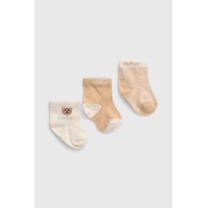 Ponožky pre bábätká Guess 3-pak béžová farba, H4YZ07 Z3G10