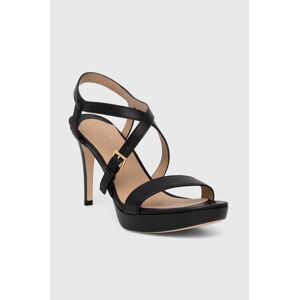 Kožené sandále Lauren Ralph Lauren Kerri čierna farba, 802942777001