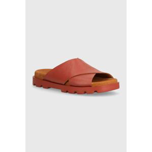 Kožené šľapky Camper Brutus Sandal dámske, ružová farba, K201321-018