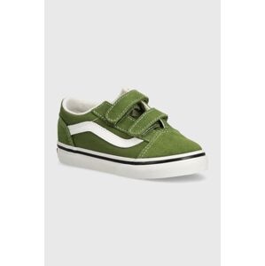 Detské semišové tenisky Vans Old Skool zelená farba, VN000CPZCIB1