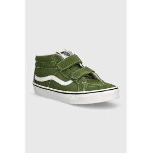 Detské tenisky Vans SK8-Mid Reissue zelená farba, VN000CYFCIB1