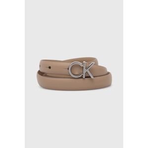 Kožený opasok Calvin Klein dámsky, béžová farba, K60K612360