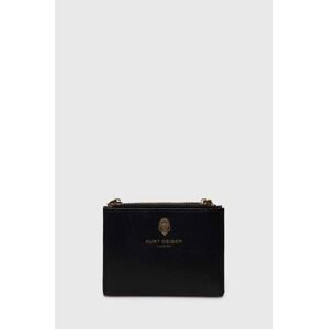 Kožená peňaženka Kurt Geiger London MINI PURSE SHOREDITCH dámska, čierna farba, 9342000109