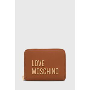 Peňaženka Love Moschino dámska, hnedá farba, JC5613PP1LKD0000