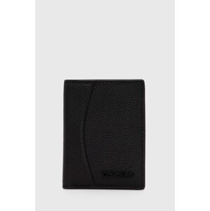 Kožené puzdro na karty Calvin Klein čierna farba, K50K511936