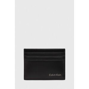 Kožené puzdro na karty Calvin Klein čierna farba, K50K512074