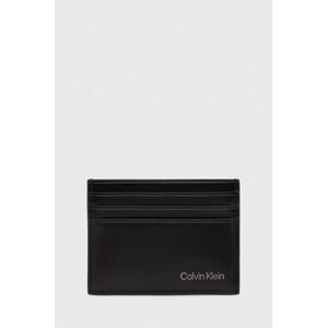Kožené puzdro na karty Calvin Klein čierna farba, K50K512074
