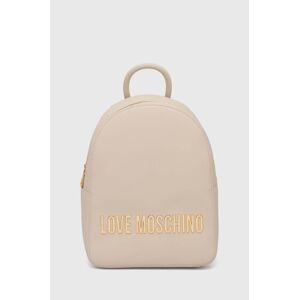 Ruksak Love Moschino dámsky, béžová farba, malý, s nášivkou, JC4193PP1LKD0000