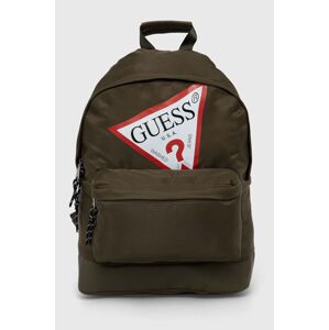Ruksak Guess zelená farba, veľký, s potlačou, H4YZ15 WFMR0