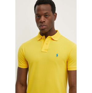 Bavlnené polo tričko Polo Ralph Lauren žltá farba, jednofarebné, 710795080