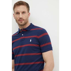 Bavlnené polo tričko Polo Ralph Lauren tmavomodrá farba, vzorované, 710941433