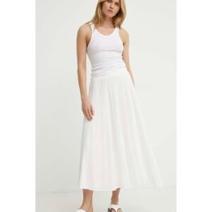 Bavlnená sukňa Résumé BuranoRS Skirt biela farba, midi, áčkový strih, 121861183