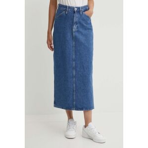 Rifľová sukňa Calvin Klein Jeans maxi, rovný strih, J20J223680