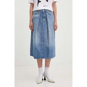 Rifľová sukňa Karl Lagerfeld Jeans midi, áčkový strih, 245J1200