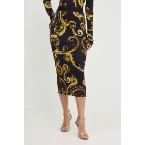 Sukňa Versace Jeans Couture čierna farba, midi, puzdrová, 77HAE8B6 JS358