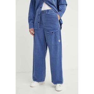 Bavlnené nohavice G-Star Raw široké, vysoký pás, D24361-D295