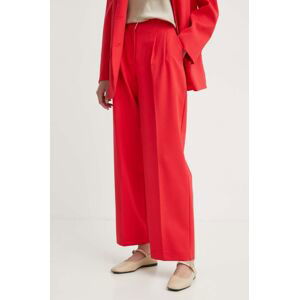 Nohavice 2NDDAY 2ND Carter - Attired Suiting dámske, červená farba, široké, vysoký pás, 2244160119