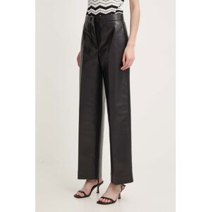 Nohavice Calvin Klein dámske, čierna farba, široké, vysoký pás, K20K207083