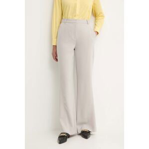 Nohavice Calvin Klein dámske, šedá farba, zvony, vysoký pás, K20K207155