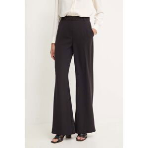 Nohavice Calvin Klein dámske, čierna farba, zvony, vysoký pás, K20K207155