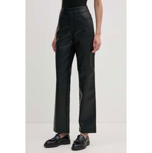 Nohavice Calvin Klein Jeans dámske, čierna farba, široké, vysoký pás, J20J223548