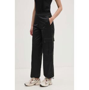 Nohavice Calvin Klein Jeans dámske, čierna farba, široké, vysoký pás, J20J223921