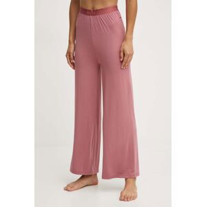 Nohavice BOSS dámske, ružová farba, široké, vysoký pás, 50525712
