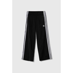 Detské tepláky adidas Originals WIDE PANTS čierna farba, s nášivkou, IX7632