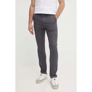 Nohavice Calvin Klein pánske, šedá farba, priliehavé, K10K113696