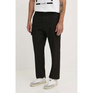 Nohavice Calvin Klein pánske, čierna farba, rovné, K10K112979