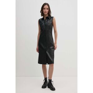 Šaty Calvin Klein Jeans čierna farba, midi, rovný strih, J20J223542