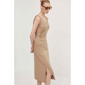 Bavlnené šaty G-Star Raw hnedá farba, mini, priliehavá, D24573-B771