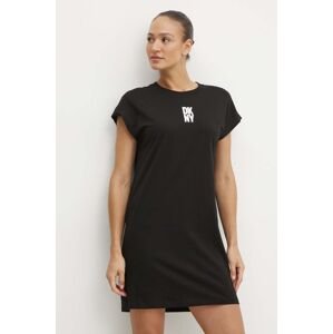 Bavlnené šaty Dkny čierna farba, mini, oversize, DP4D4851