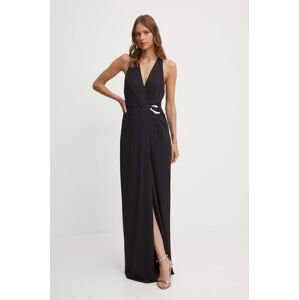 Šaty Lauren Ralph Lauren čierna farba, maxi, áčkový strih, 253940170