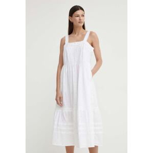 Bavlnené šaty Levi's biela farba, maxi, áčkový strih, A8649