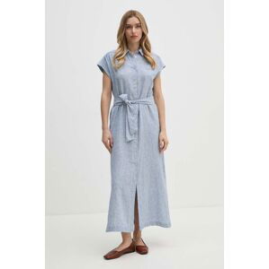 Ľanové šaty Pepe Jeans MAYA maxi, rovný strih, PL953555