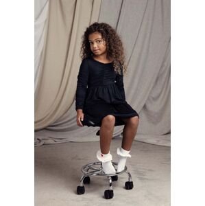 Dievčenské šaty Mini Rodini čierna farba, mini, áčkový strih