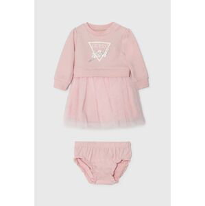Šaty pre bábätká Guess ružová farba, mini, áčkový strih, A4YK03 KB8R0