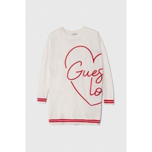 Dievčenské šaty Guess biela farba, mini, oversize, J4YK08 Z3FV0