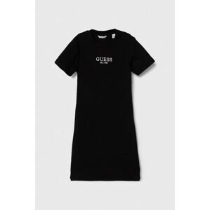 Dievčenské šaty Guess čierna farba, mini, rovný strih, J4YK31 KBZP4