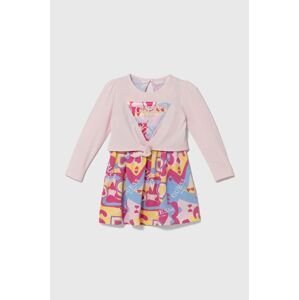 Dievčenské šaty Guess ružová farba, midi, áčkový strih, K4YK17 K6YW3