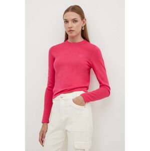 Bavlnený sveter HUGO ružová farba, tenký, 50514296