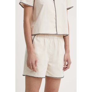 Bavlnené šortky Résumé BeatriceRS Shorts béžová farba, jednofarebné, vysoký pás, 121881184