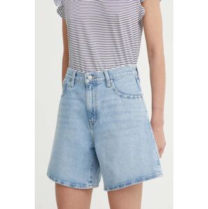 Rifľové krátke nohavice Levi's HIGH BAGGY SHORT dámske, jednofarebné, vysoký pás, A9311