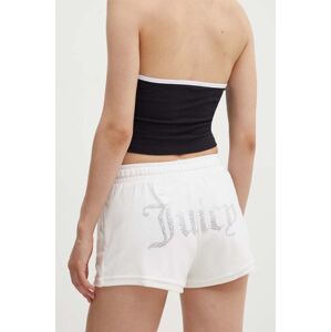 Šortky Juicy Couture TAMIA SHORTS dámske, biela farba, s nášivkou, vysoký pás, JCWH121001